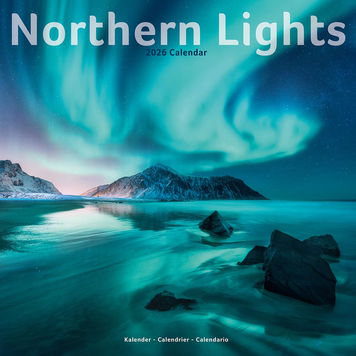 Northern Lights Calendar 2026 | 12 Month Wall Calendar | Avonside Publishing | Plastic Free Packaging
