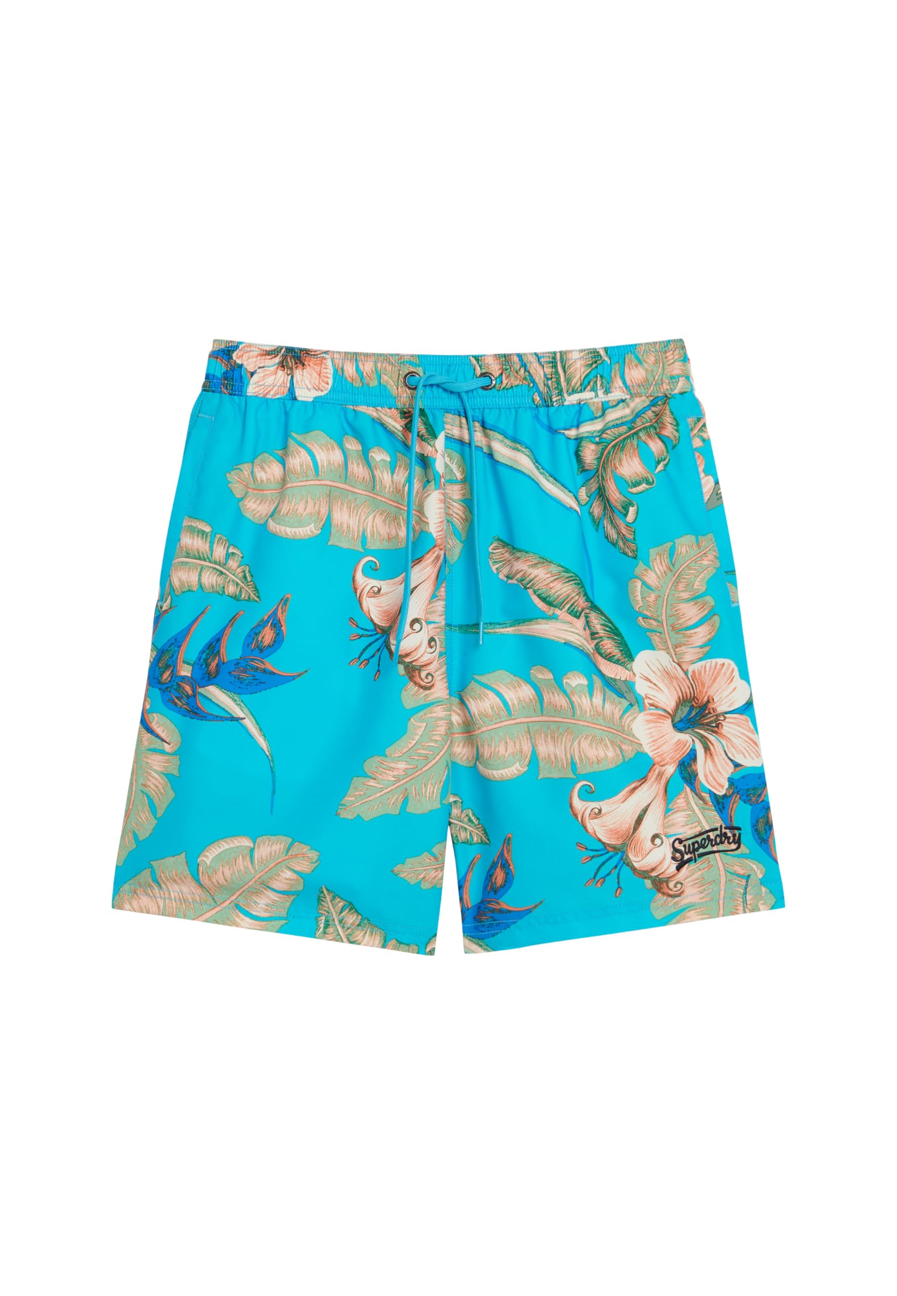 Superdry Recycled Hawaiian Print 17" Swim Shorts - Eden Hawaiian Aqua (UK, Alpha, L, Regular, Regular, Eden Hawaiian Aqua)