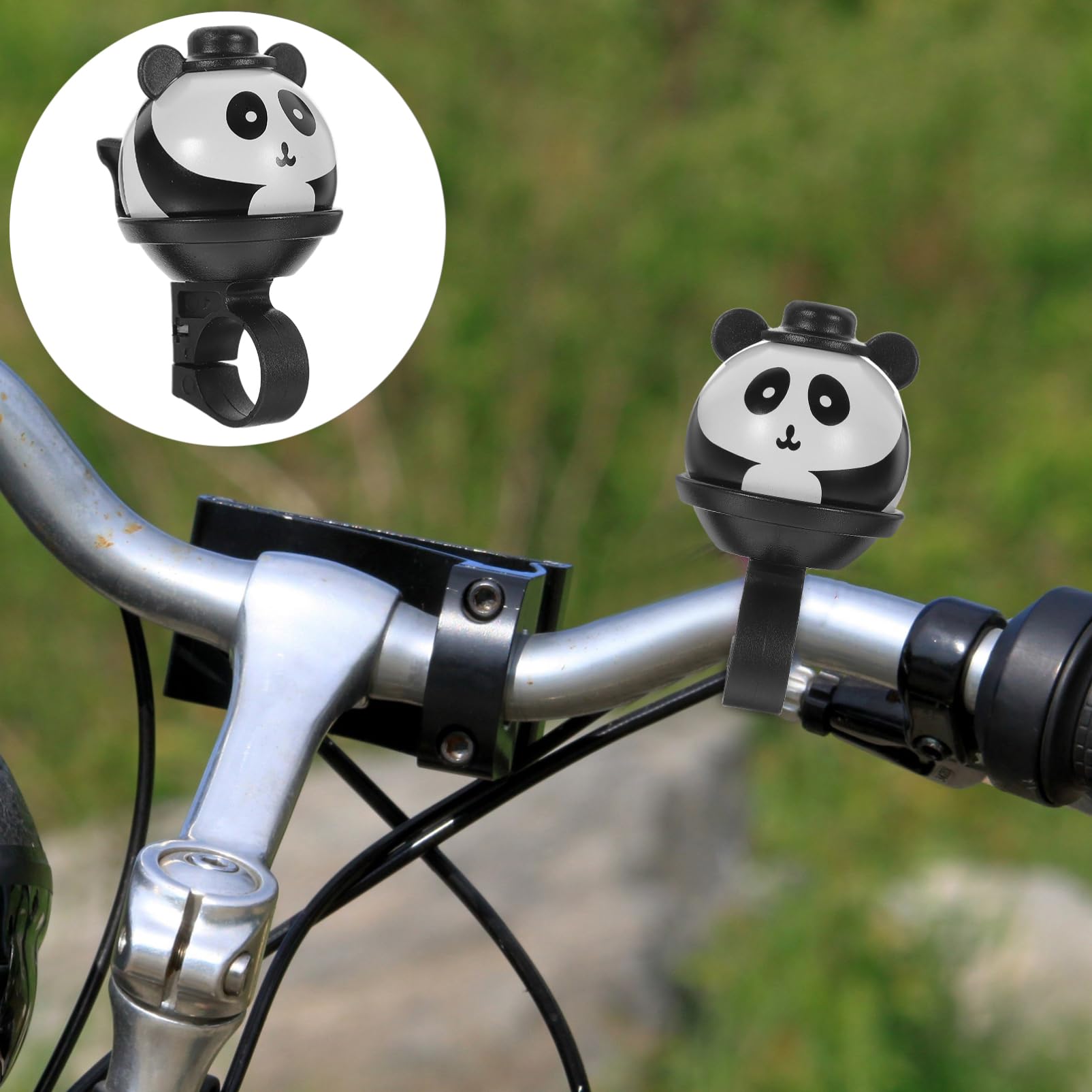 TOYANDONA Fahrradklingel für Multi Funktionsglocke Panda Design Geeignet für Straßen und Laufräder Einfache Installation ohne Werkzeuge Laut und Langlebig Sicherheitsalarm für Radfahrer