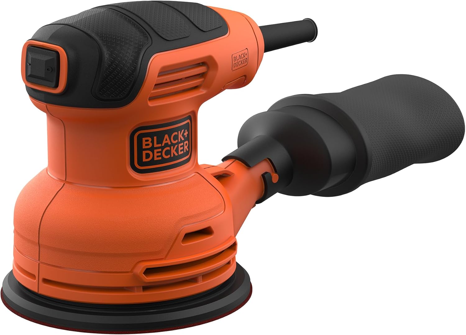 BLACK+DECKER 230W Random Orbital Sander, 13,000 RPM Electric Sander for Wood, Metal, Glass with Integrated Dust Collection, Easy Velcro Sandpaper Change, and Ergonomic Grip, BEW210-GB