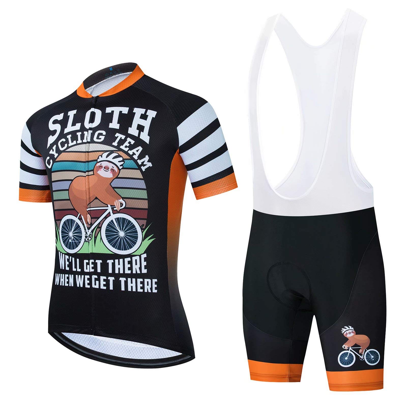Faultier Radfahren Team V6 Radfahren Sets Bike Uniform Sommer Radtrikot Set Rennrad Trikots MTB Atmungsaktive Radbekleidung (Sets, 4XL) Fashion