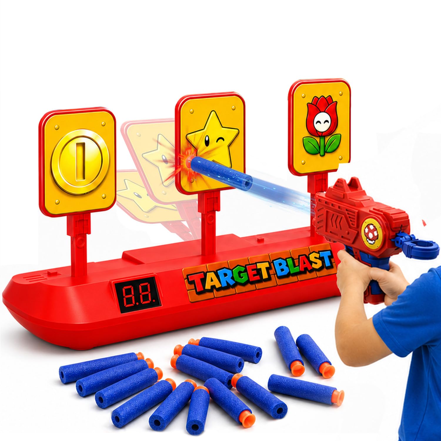PixelWoW Super Bro Electronic Shooting Target Game for Kids, Boys Gift