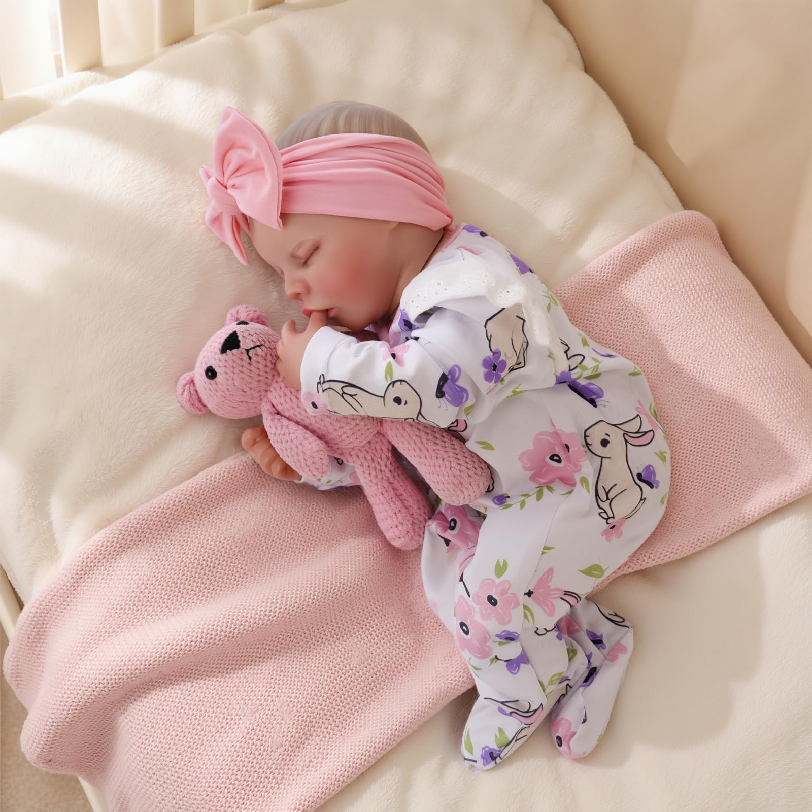 JIZHI Reborn Maschio - 20 Pollici Bambole Neonate Realistiche Fatte a Mano con Corpo in Stoffa Morbido - Bambola sembra un bambino vero (ragazzo occhi chiusi