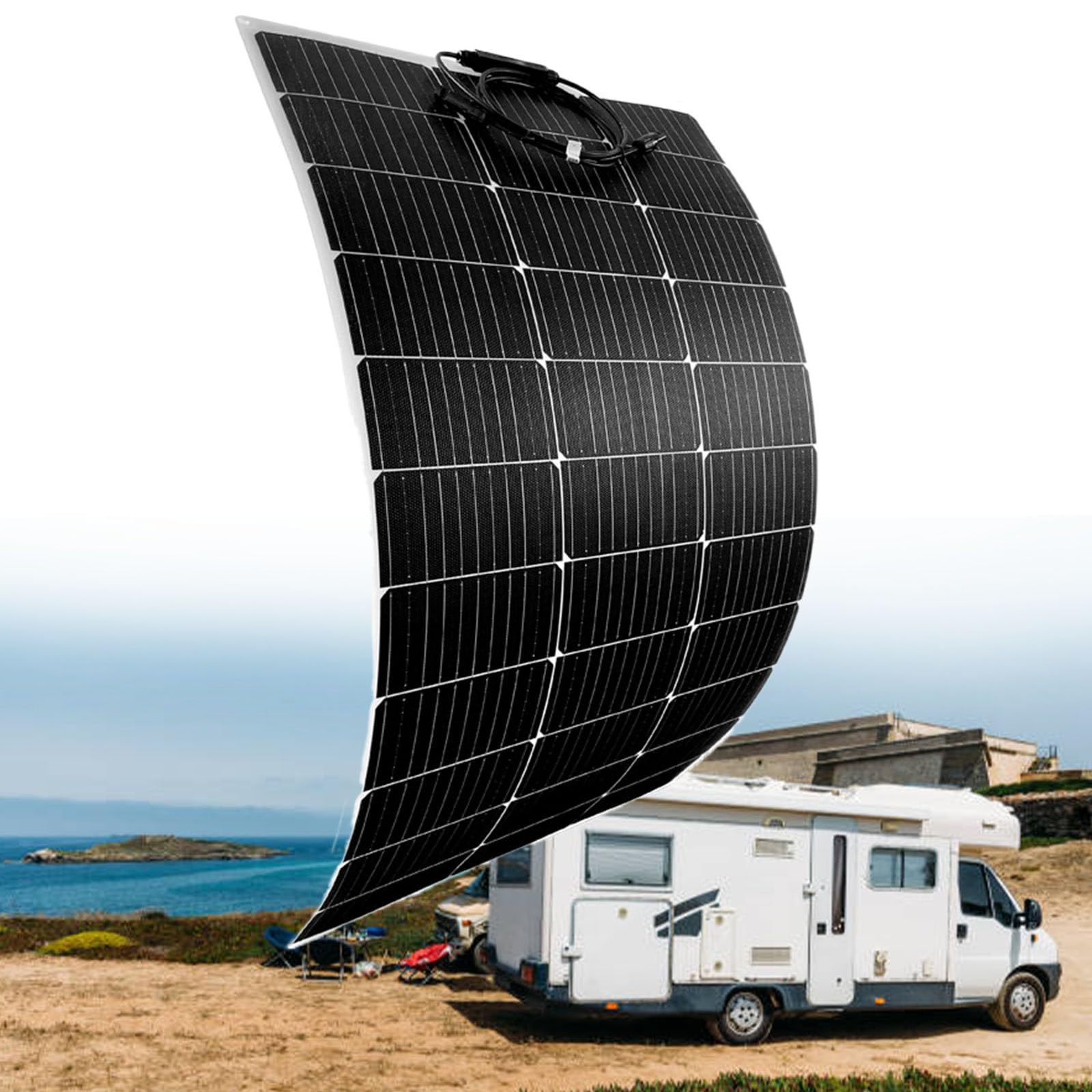Pannello solare flessibile monocristallino pieghevole per alimentazione off-grid in camper, barca, furgone, auto, camper