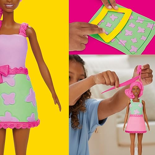 Miniatura 4 de PLAY-DOH Barbie - Juego de fiesta de jardín, haz ropa de muñeca con compuesto de modelado y 10 accesorios de moda, artes y manualidades para niñas y