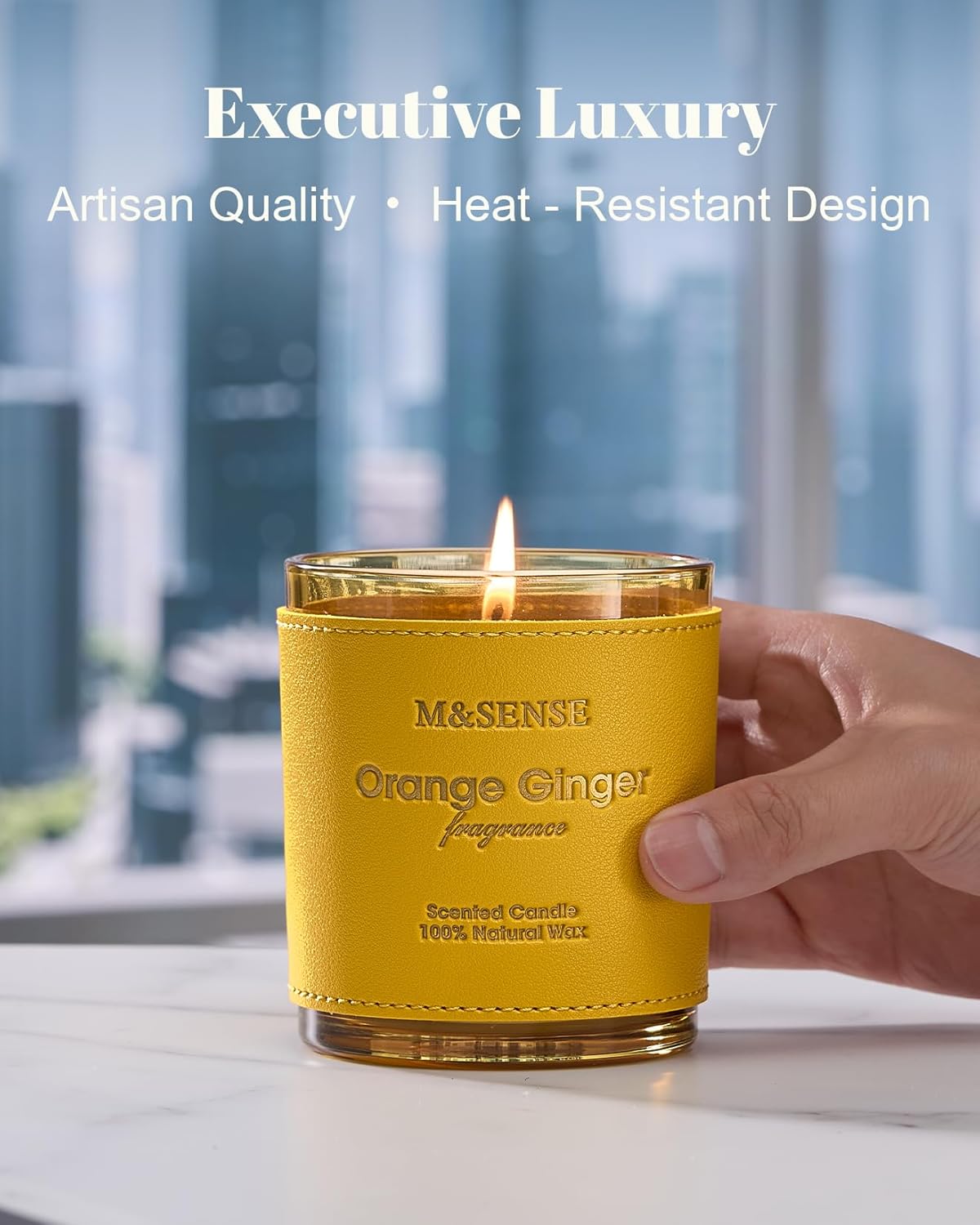 M&SENSE Orange Ginger Scented Candles, High Intensity, Vegan Soy Toxin Free Candles for Home Fragrance, 10oz 42-Hour Slow Burning Time, Kitchen Party Air Purifying Candle for Women Man image 6 of 8 B0F2MH57R6