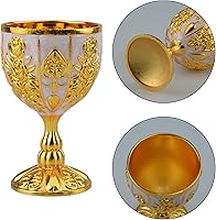 Vista 4 de Copas de vino real de latón vintage medievales, para aniversario de boda, copas de copa de vino medieval para aniversario de boda, copas de copa