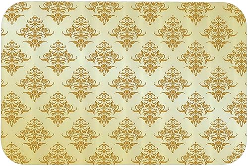 Tapete de goma antideslizante, vintage para puerta de cocina, adornado victoriano, renacentista, antiguo, 23.6 pulgadas de ancho x 15.7 pulgadas de
