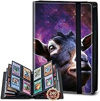 Vista 24 de Rossy Carpeta de 4 bolsillos, 400 tarjetas, álbum de colección comercial, bolsillos de doble cara, para deportes, béisbol, cerdo rosa