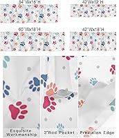 Vista 2 de Cortina de cenefas para cocina, cafetería, coloridos y lindos animales, cenefa de ventana, 1 panel, cortinas cortas de 42 x 18 pulgadas, bolsillo