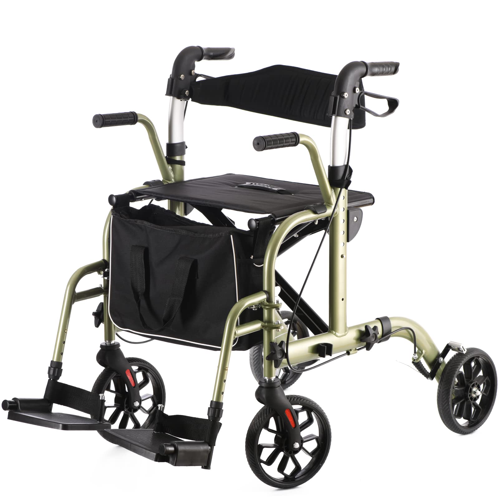 Photo 1 of * USED * 
SIMGOAL 2 in 1 Rollator Walker with Seat Mobility Lightweight Folding Rolling Walker Medical Walker for Foot Injuries Best Crutches Alternative Champagne Gold