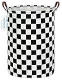 LANGYASHAN Laundry Basket Canvas Fabric Collapsible Organizer Basket for Storage Bin Toy Bins Gift Baskets Bedroom Clothes Children Nursery Hamper (Racing flag)