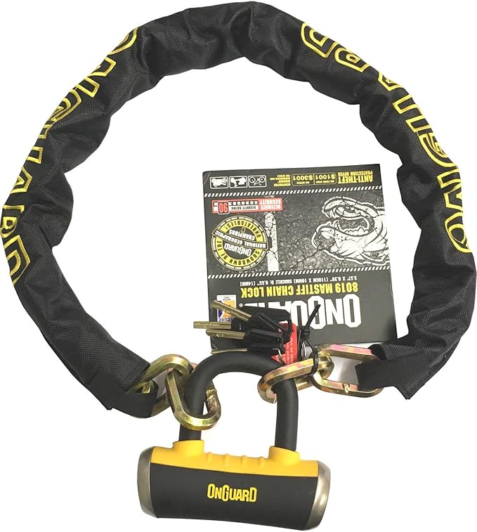 OnGuard Mastiff 8019 Bike Chain Lock & Shackle ULock (Sold Secure Gold
