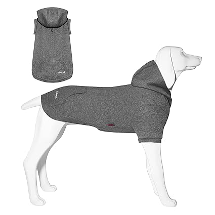 Kickred Basic Dog Hoodie Sweatshirts, Pet Clothes Hoodies Sweater with Hat and Leash Hole, Soft Cotton Outfit Coat for Large Medium Small Dogs, S