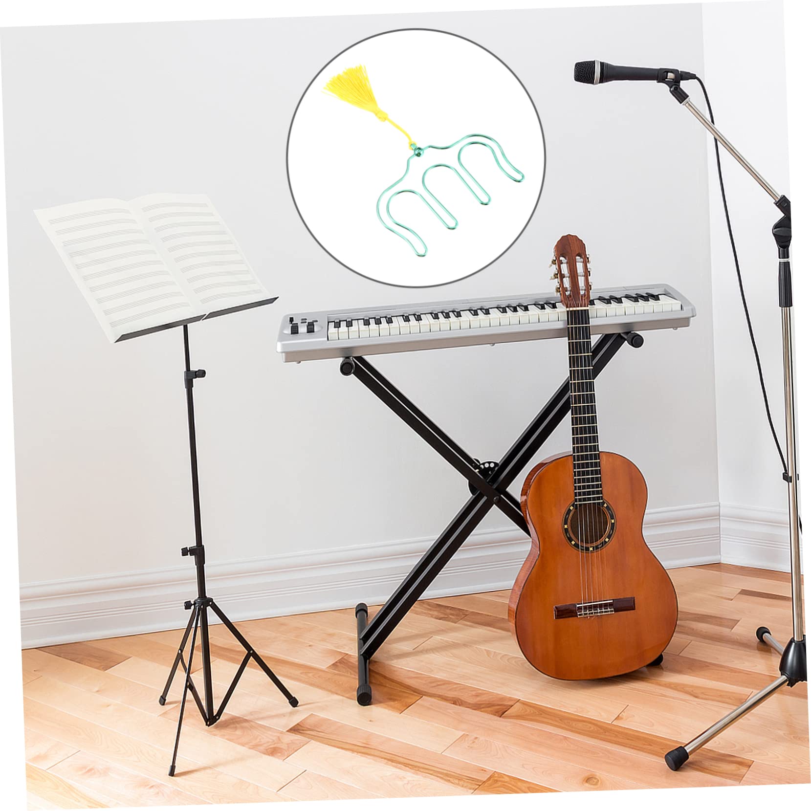 TOYANDONA 6piezas Soporte De Partituras De Música De Hierro Con Borlas Fijador De Páginas Para Libros De Música Clips Para Partituras De Piano y Guitarra