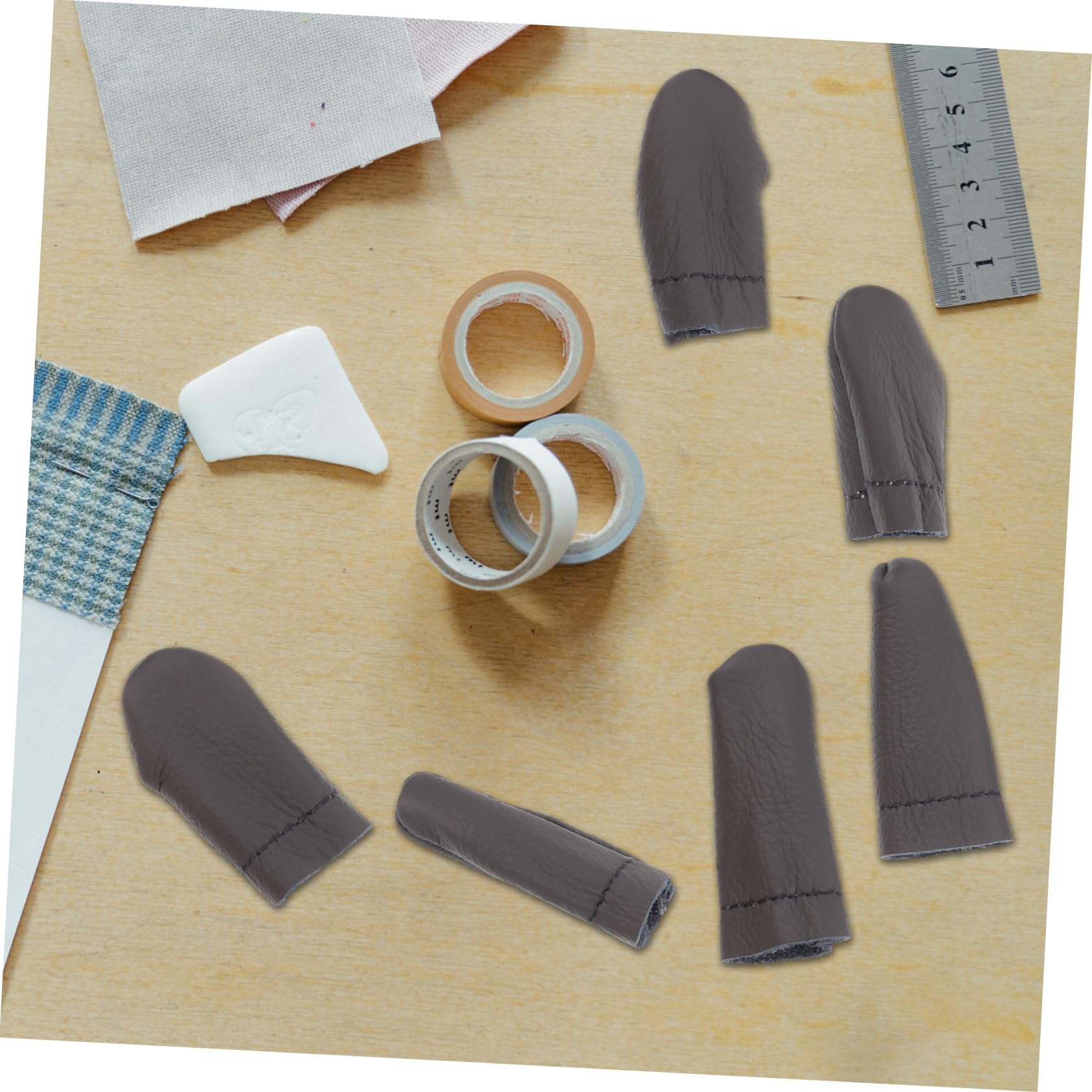 STOBOK 6 Piezas guantes para costura Anti-rasguños cuna de dedo sintió cunas para los dedos protector de dedos