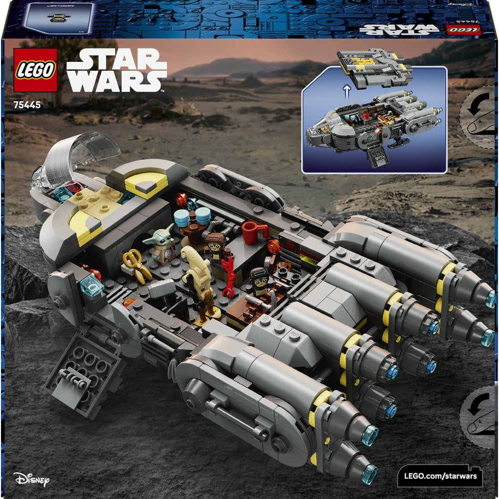 LEGO Star Wars Anzellański statek gwiezdny 75445 | Zabawka dla 9-latka, Grogu i 2 figurki Anzellanów, prezent Star Wars, klocki dla chłopca i dziewczynki, 701 elementów