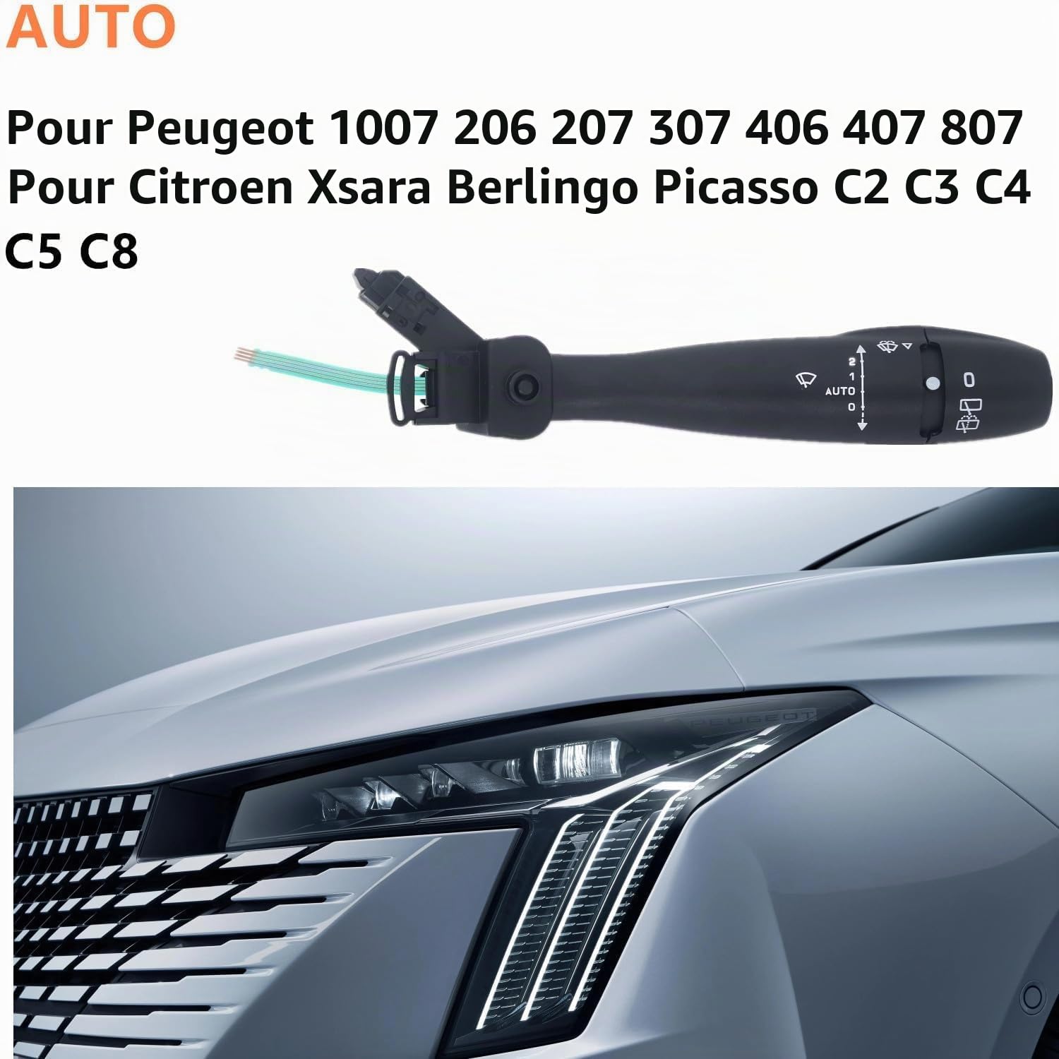 Commodo Interrupteur essuie glace pour Berlingo Peugeot 206 207 307 406 407 807 Citroën C2 C3 C4 C5 C8 Jumpy Xsara Picasso