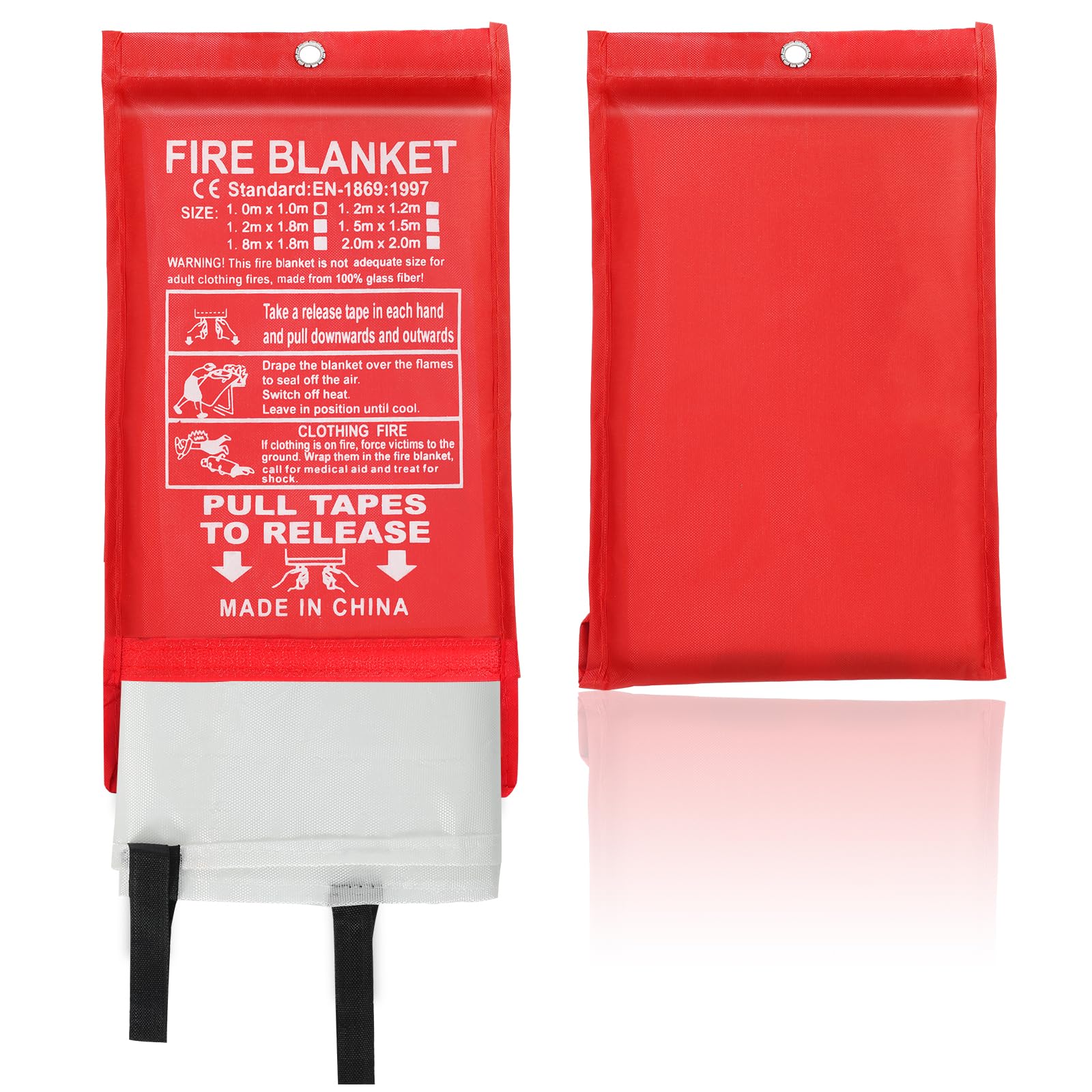 Emergency Fire Blanket, 2 Pack Fire Blanket, Fire Protection Blanket, Fire Suppression Blanket, Fire Retardant Blanket, 40” x 40”Fire Extinguisher Blanket for Home,Grill, Car, Office