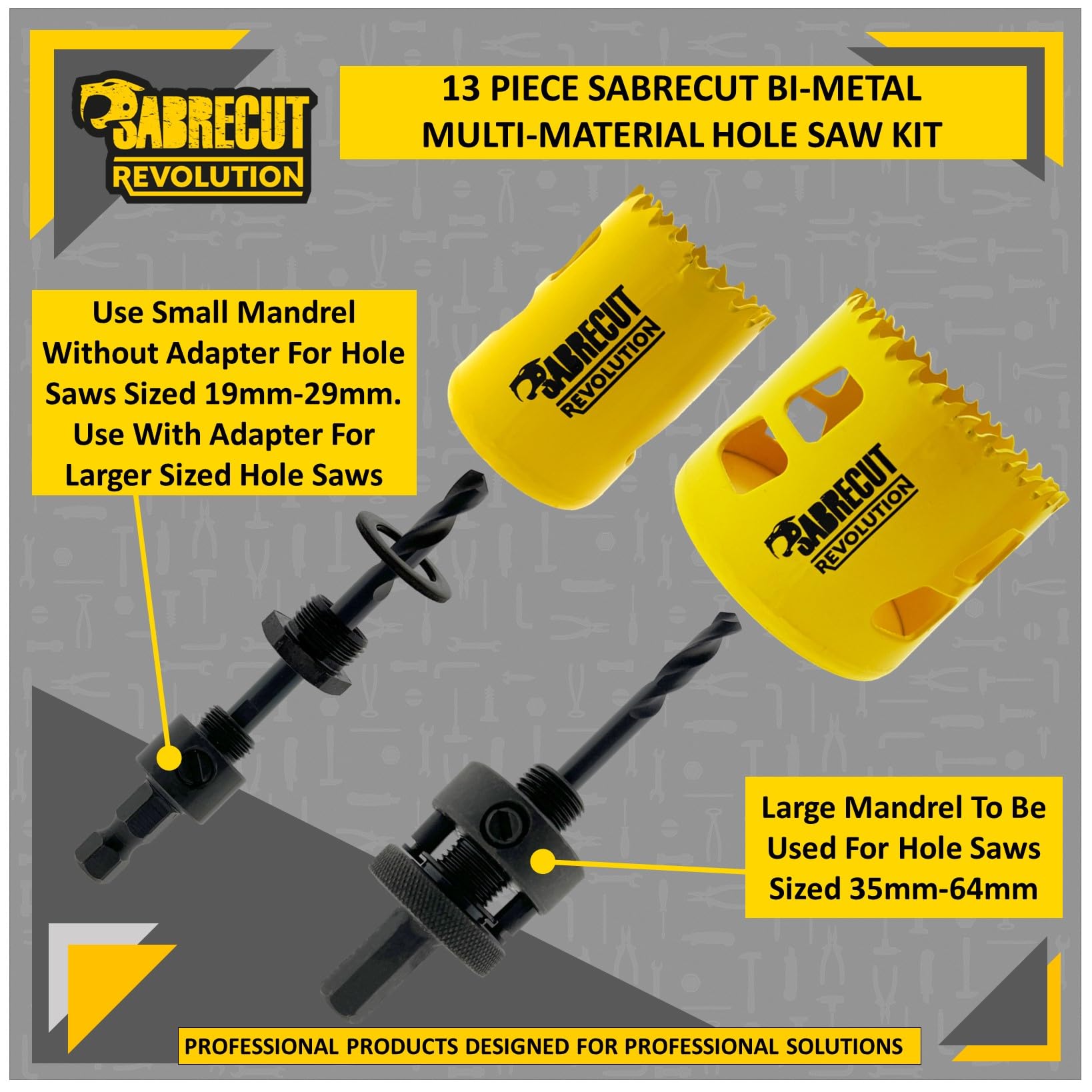 JOERRES 3 Stks M42 Bimetaal Gatzaag Set 60mm, 80mm, 100mm, Gatzaag Metalen Gatenzaag Gatensnijders voor Houtgatenopener Boor Snijgereedschap voor Houtplaat, Kunststof, Pijp, Vezelplaat, Zacht Metaal