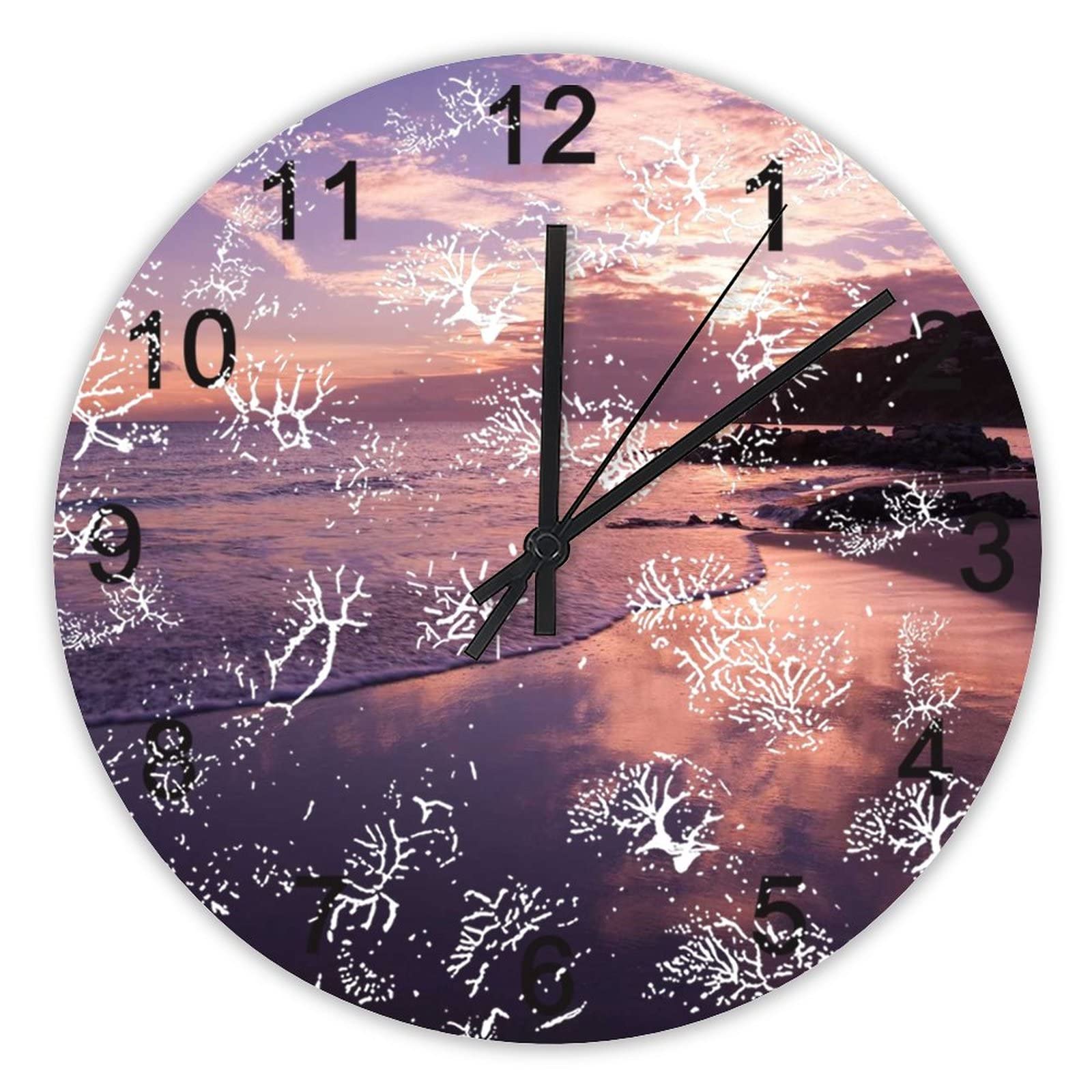 Horloge murale décoration d'intérieur grand format réflexion de l'eau fonctionnant à piles