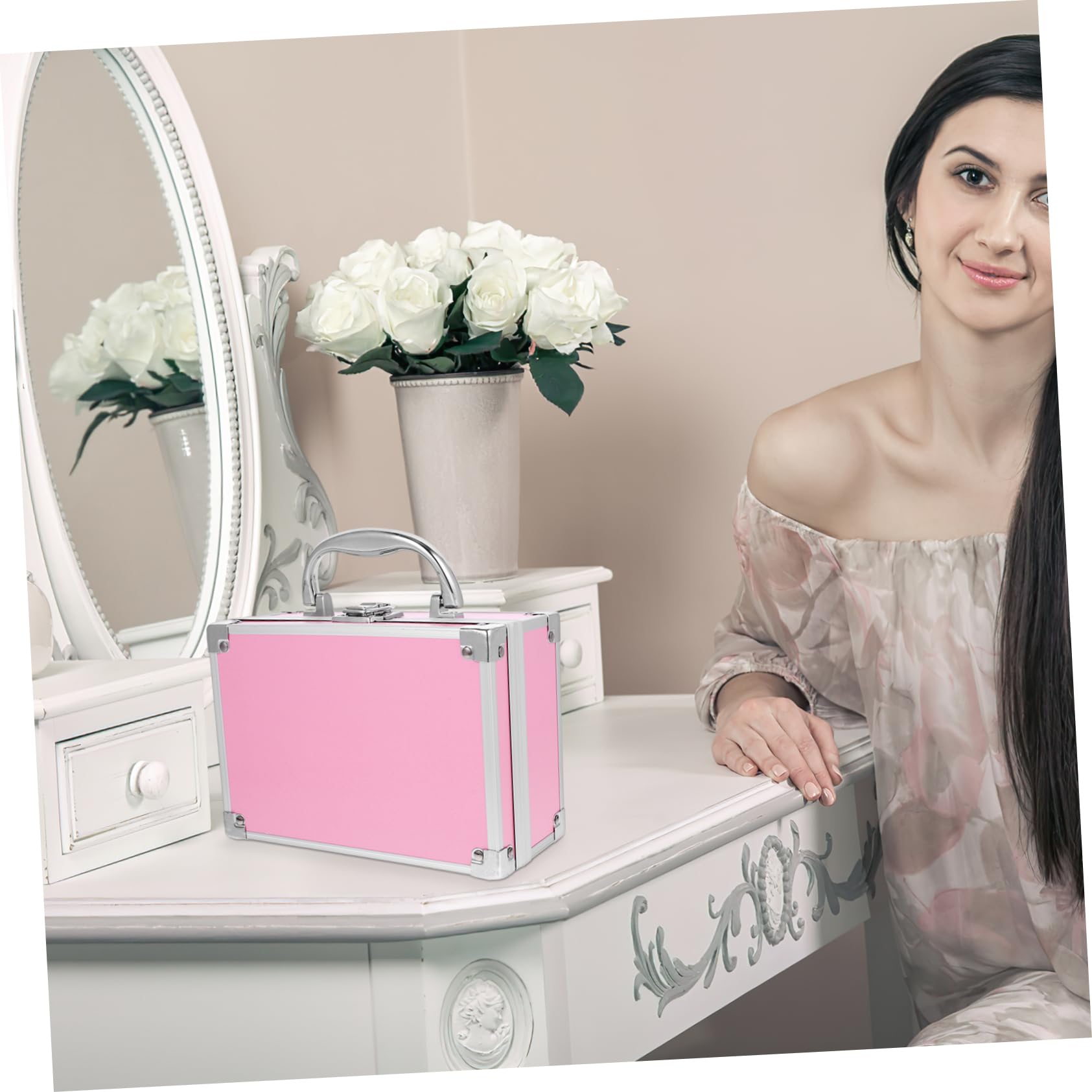 MAGICLULU Valigetta Per Cosmetici in Lega Di Alluminio Organizer Per Trucco Da Viaggio Scatola Per Trucco Ampio Spazio Custodia Per Strumenti Leggera e Portatile
