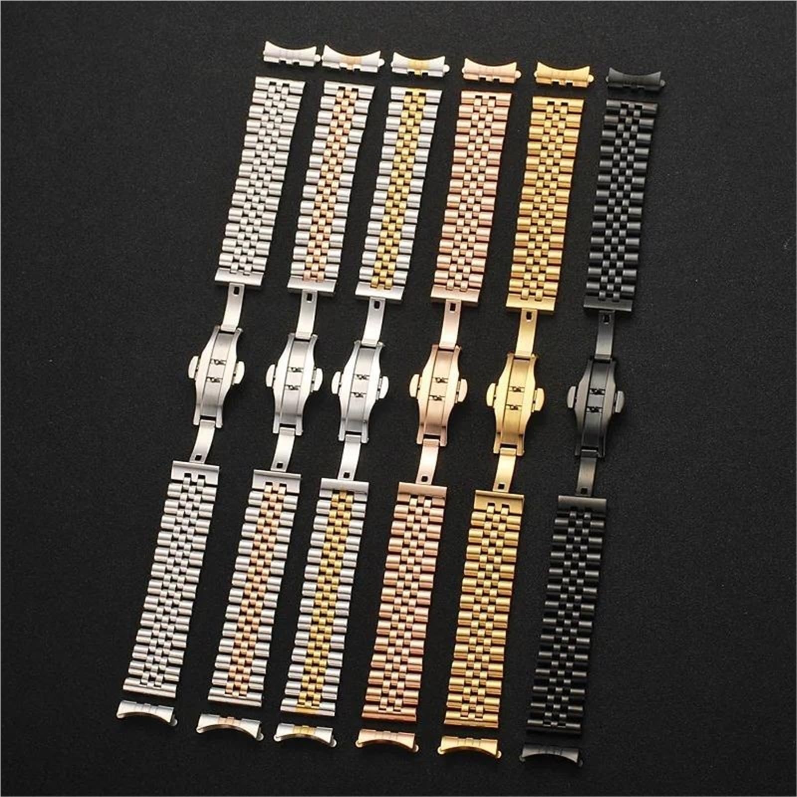 Correa de Reloj de Acero Inoxidable, Correa de Reloj sólida, Hebilla Plegable, Pulsera de Repuesto de liberación rápida for Hombres y Mujeres