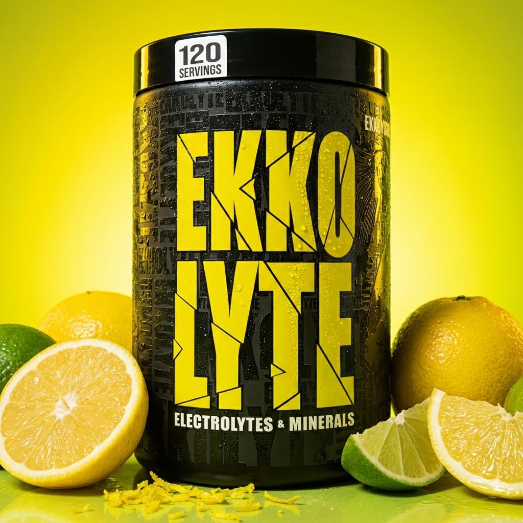 Ekkovision Ekkolyte Electrolytes & Minerals Powder, 50 MG Vitamin C & 155 MG Magnesium for Hydration Support, Essential Electrolytes for Women & Men, Lemon Lime Flavored Electrolyte Mix, 120 Servings