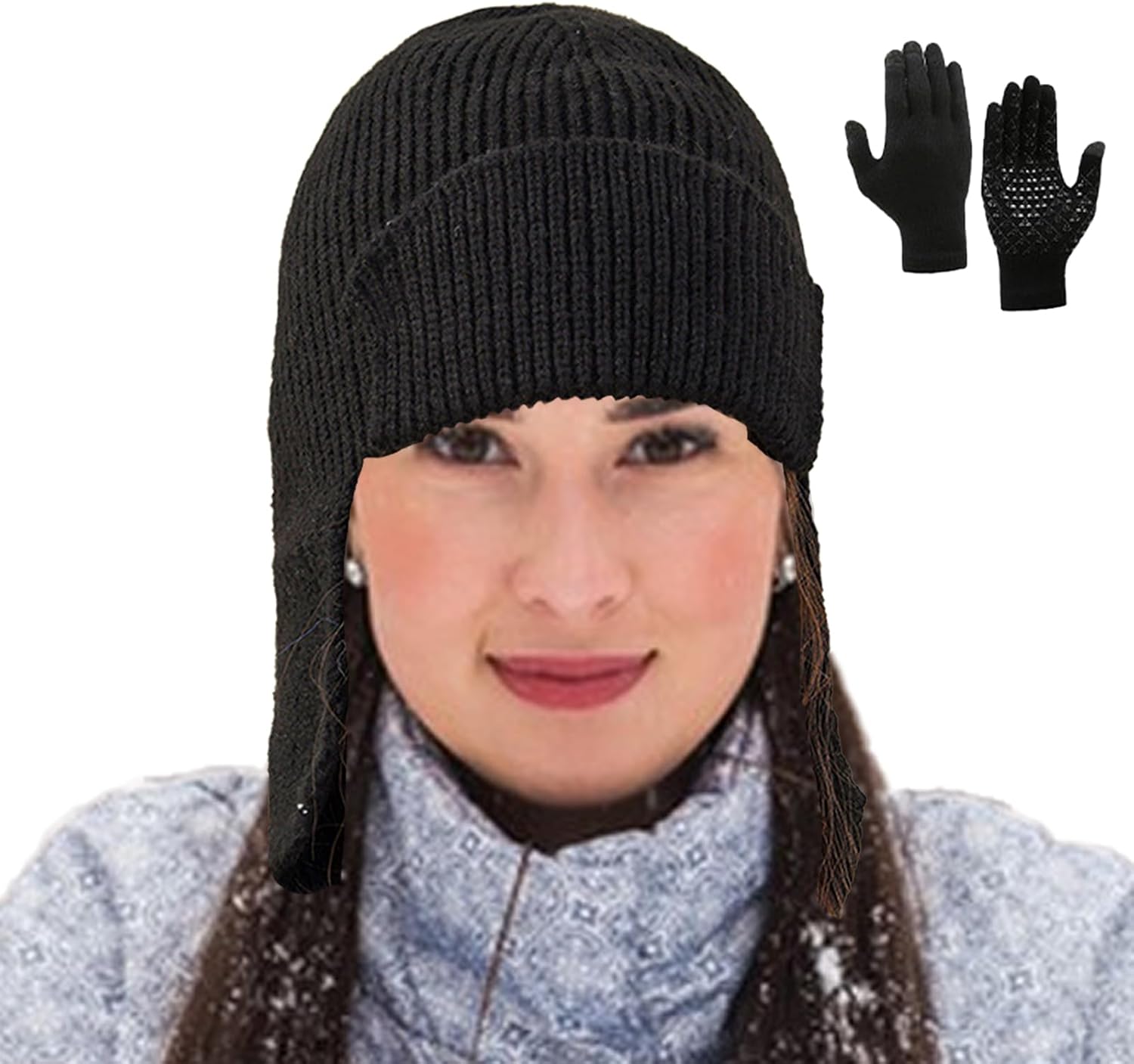Beanie And Gloves for Women,Warm Comfortable Fashionable Kit,Women Winter Gloves – for Cold Weather Outdoor Activities Travel Family Friends Mother Girlfriend