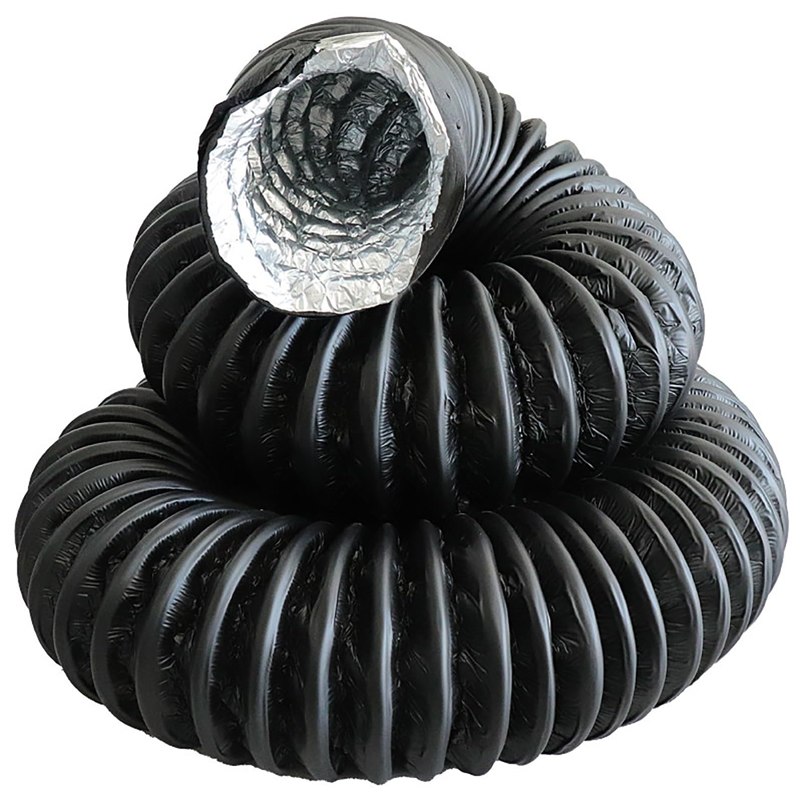PVC Aluminiumfolien Lüftungsschlauch, Isolierter Flexibler Abluftschlauch für Wäschetrockner, 6 m Länge, Geeignet für Hlk-Systeme Und Dunstabzugshauben(100mm/4in)