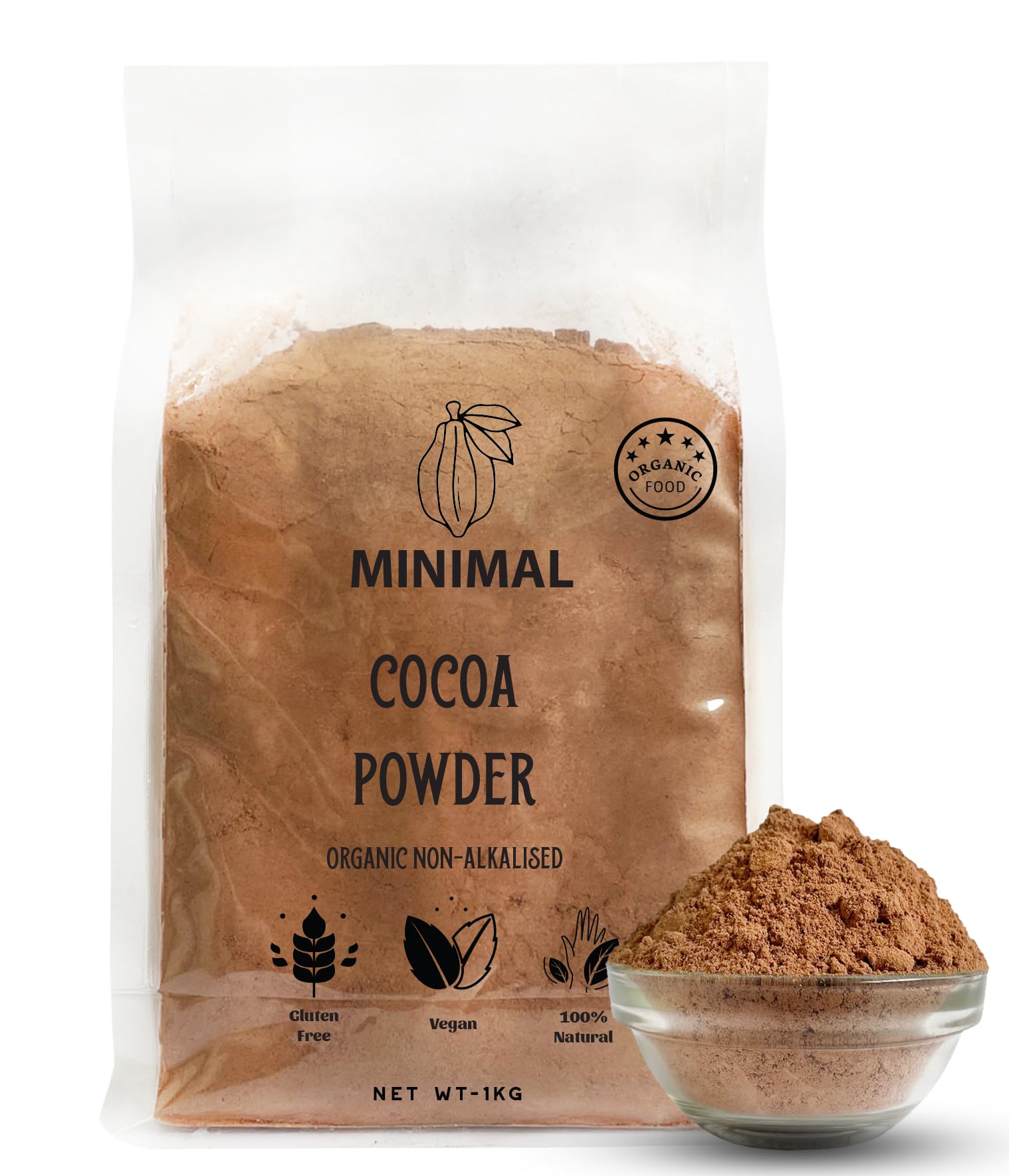 Unsweetened Non-Alkelized Cocoa Powder,1Kg