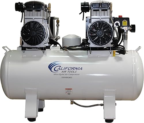 Miniatura 7 de California Air Tools 20040C - Compresor de aire de tanque de acero ultra silencioso y sin aceite, 4 hp 20 galones, color blanco