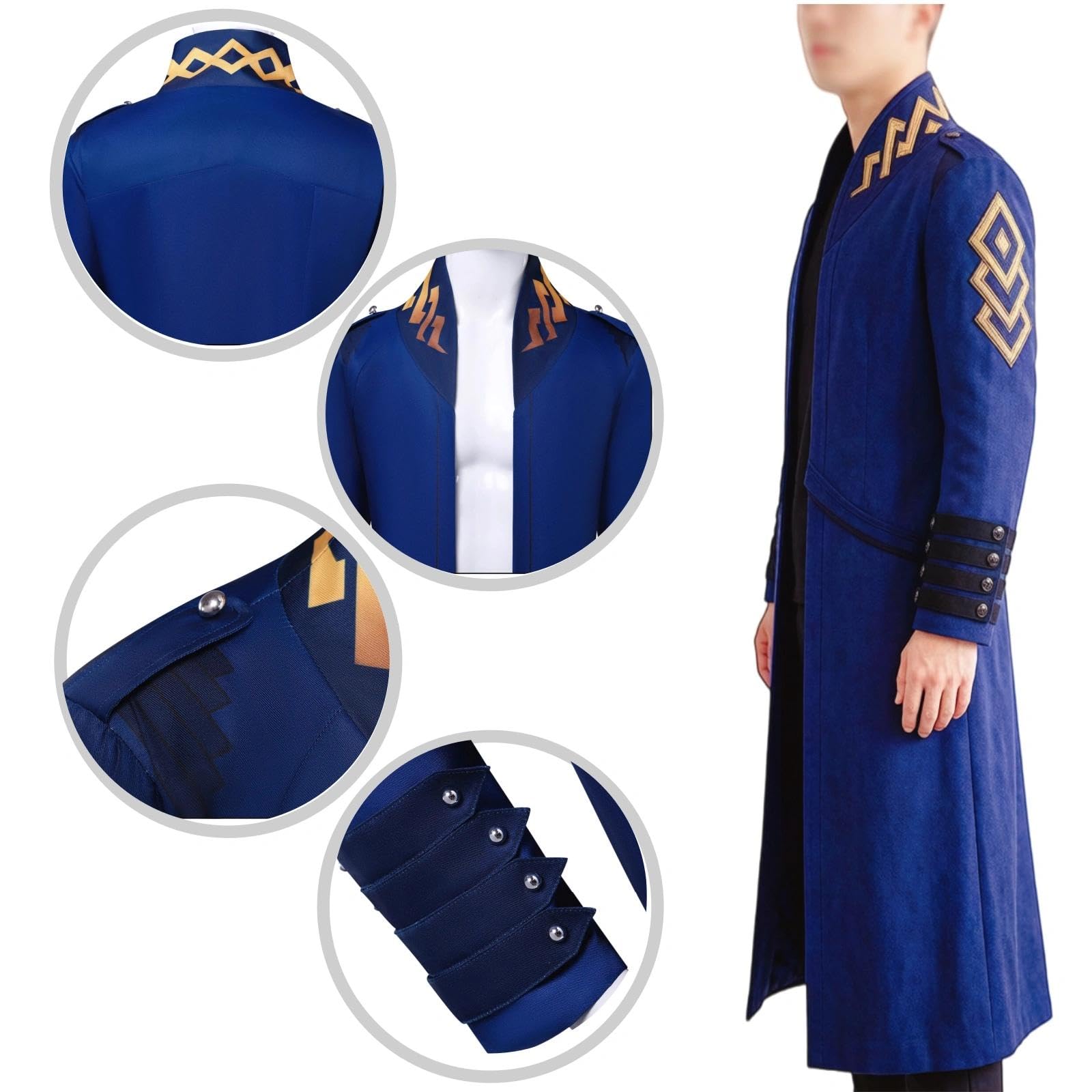 Halloween Kostüm für Erwachsene, Karneval Rollenspiel Cosplay Komplettset –Vergil Stil