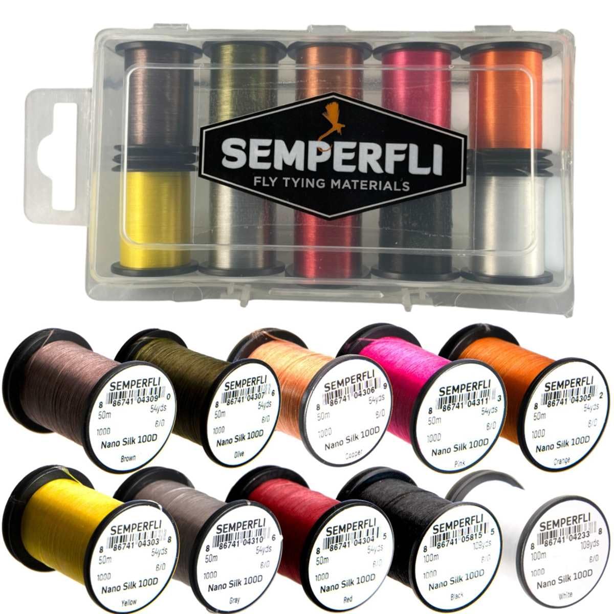 Semperfli Nano Silk GSP Fly Tying Thread 10 Spool Collection Box (100D 6/0)