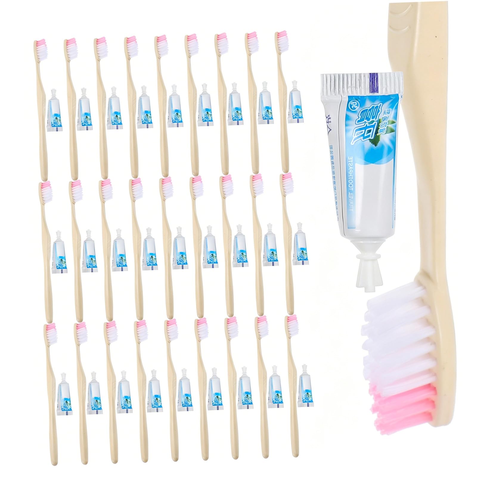 GALPADA Spazzolino da Denti Manuale Usa e Getta Dentifricio, 100 Pezzi, Colore Giallo, per Kit Igiene Dentale in Viaggio e Ufficio Stili multipli