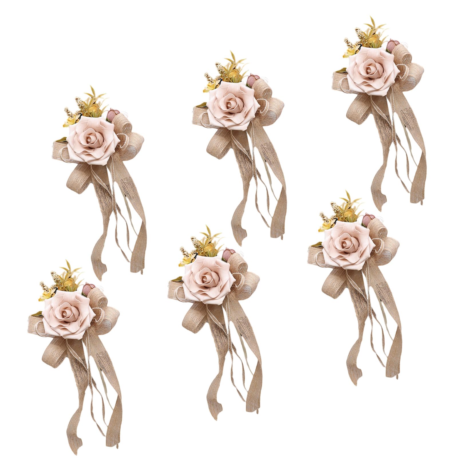Lot de 6 arches de fleurs pour simulation de voiture de mariage pour décoration de fête de véhicule poignée de porte nostalgique thème de mariage