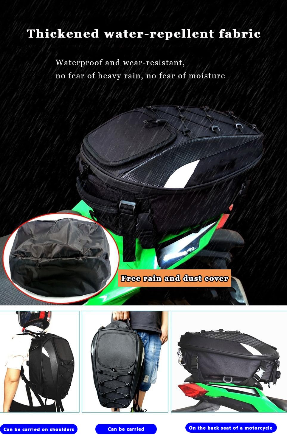 Motorrad Hecktasche für Kawasaki Z900 Z650 Z 900 650, Ruecksitz Tasche Satteltasche Motorrad Rucksack Wasserdicht Gepäck Taschen Helm Tasche Aufbewahrungstaschen