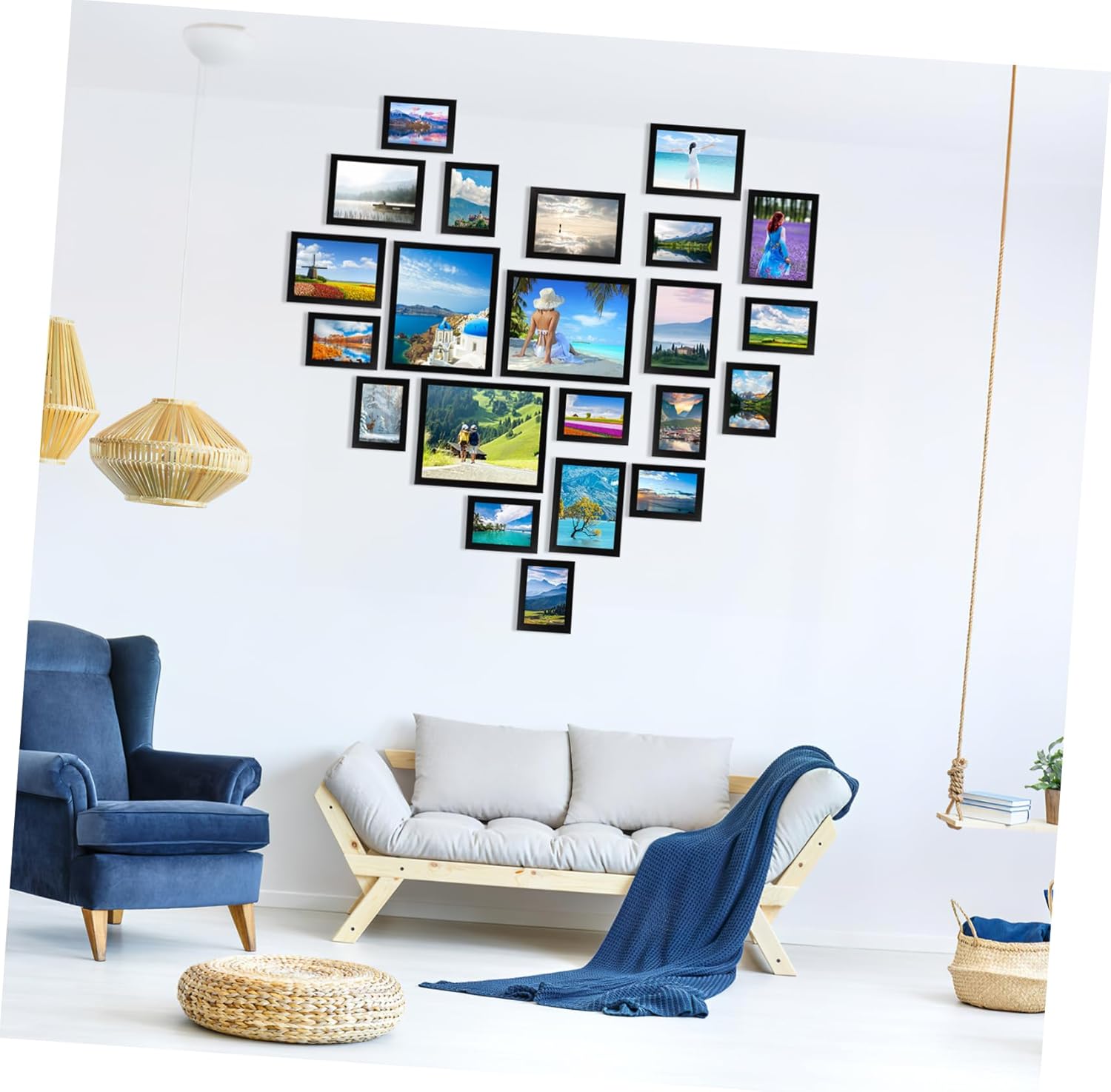 壁用フォトフレーム各種 10インチ 7インチ 5インチ マルチサイズフォトフレームセット 壁掛け写真フレーム