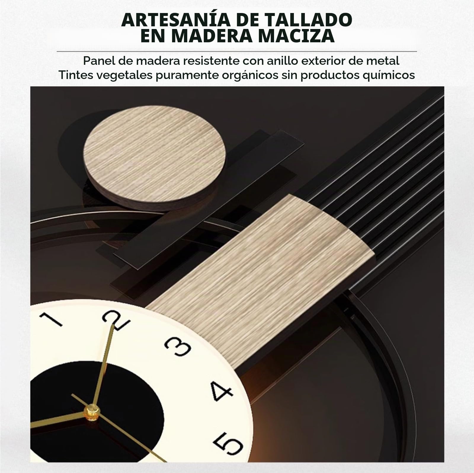 Reloj de Pared Grande de Silencioso,Reloj de Pared Decorativo Moderno,con Luz,para Sala de Estar Comedor Dormitorio Cocina.(110x35cm)