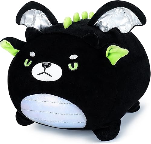 Dargon - Almohada de peluche de 16 pulgadas, animal de peluche negro Dargon, animales de peluche gigantes de Dargon, almohada de felpa para abrazar,