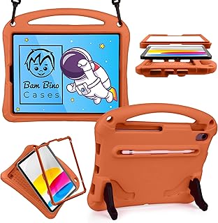 Bam Bino Space Suit for iPad Mini 6 Case Kids, iPad Mini 6th Generation Case for Kids | Designed in Australia, Made for Children | Screen Guard, Strap, Pencil Slot, Eco-Mailer