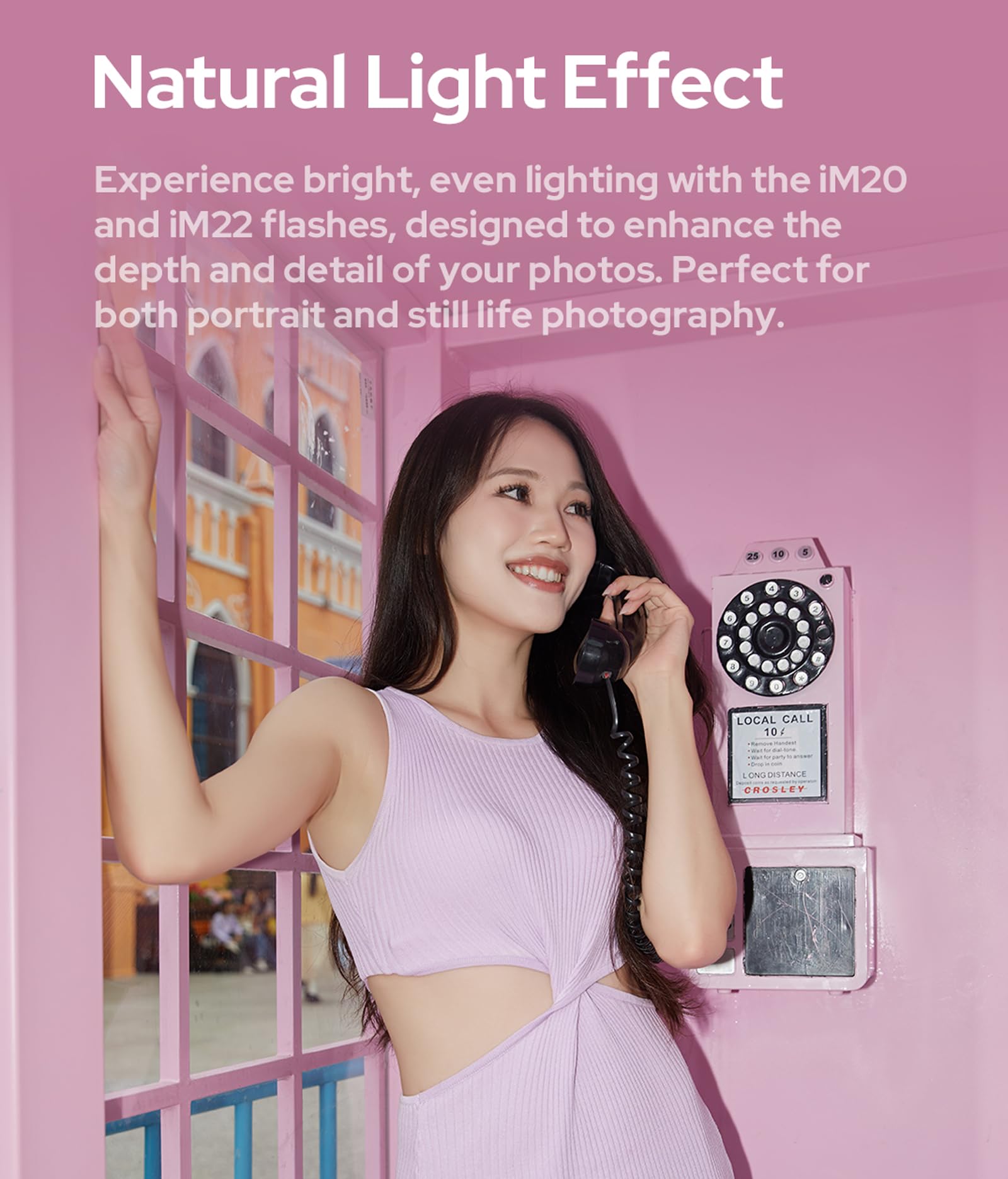 Godox iM22 Flash per fotocamera, mini flash Speedlite, 440 flash a piena potenza, contatto singolo Hotshoe, batteria al litio integrata Compatibile con fotocamera Fuji/Sony/Nikon/Canon/Olympus (iM22)