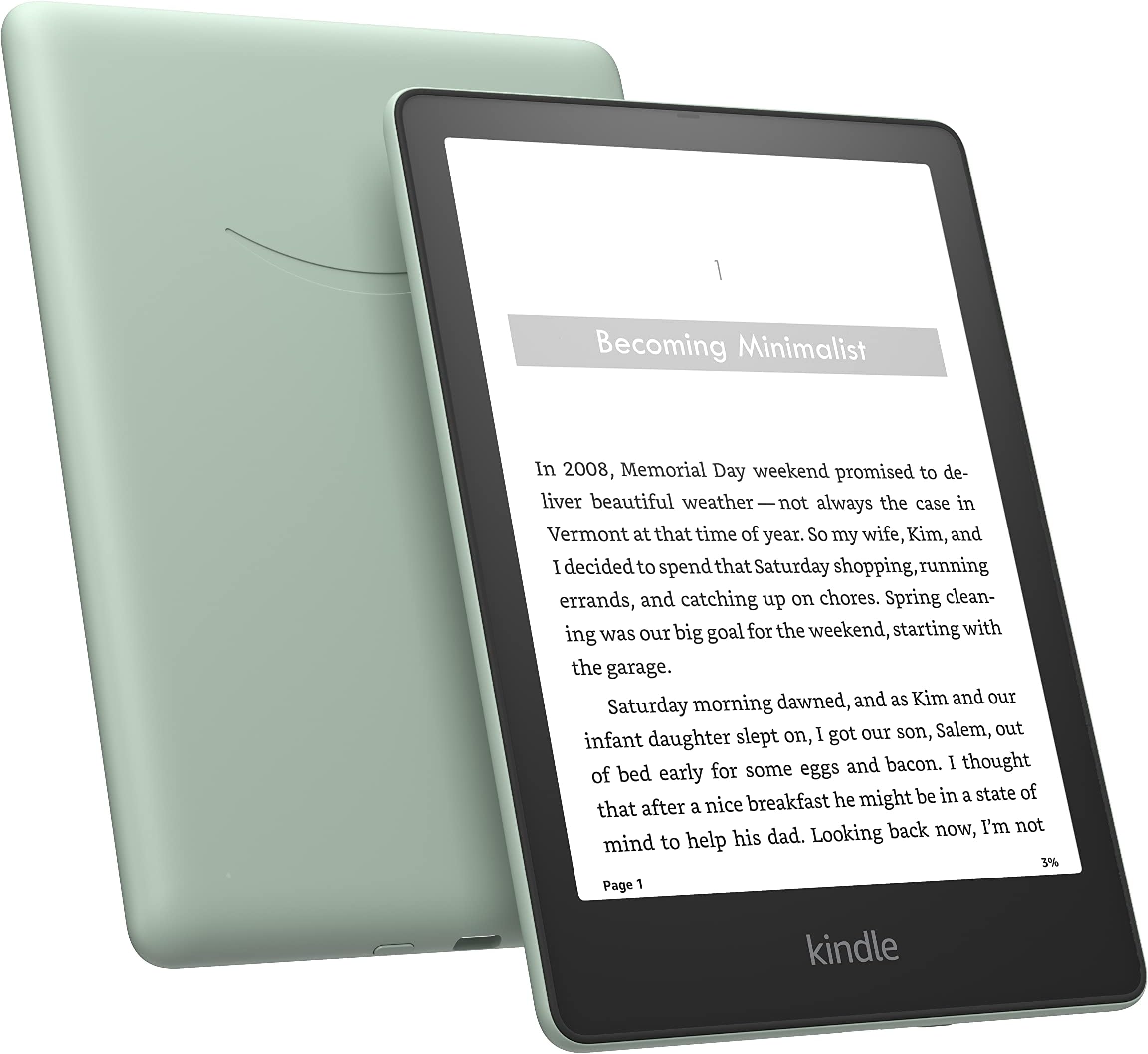 Like-New Amazon Kindle Paperwhite Signature Edition (32 GB) | With a 6.8" display, wireless charging, and auto-adjusting front light – With Lockscreen Ads | Agave Green