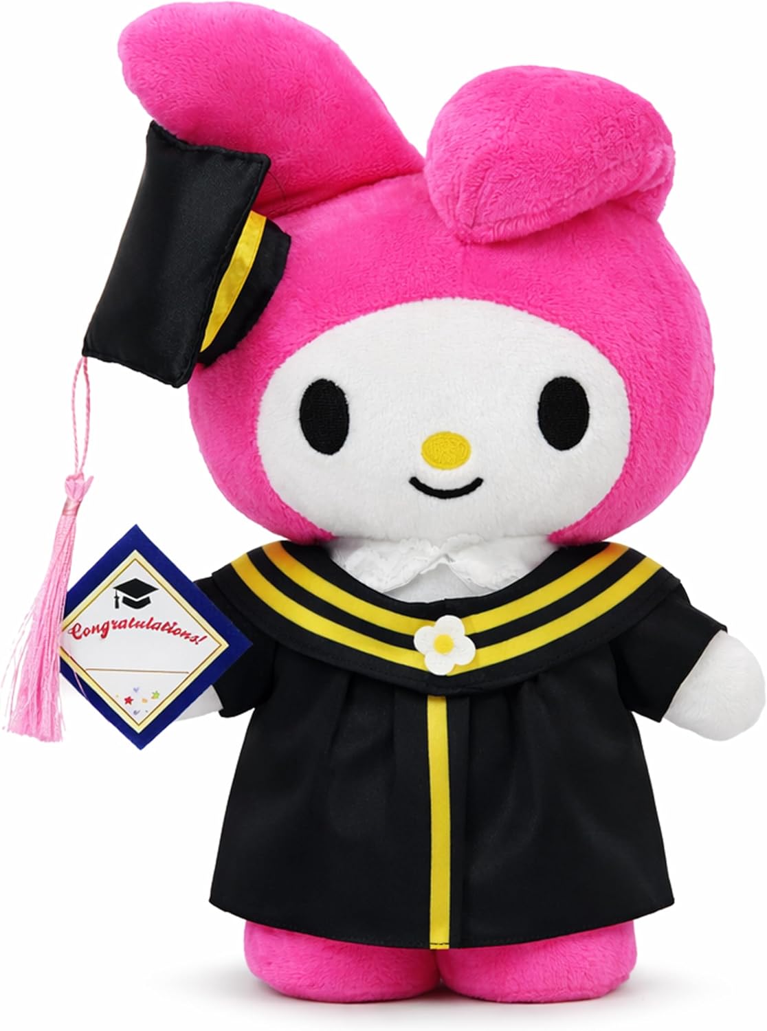 RELIGES 11 Inch Graduation Plush Cat, Soft Stuffed Animal with Graduation Cap and Gown, Class of 2026 Keepsake for Graduation Party Decoration (Red-M)