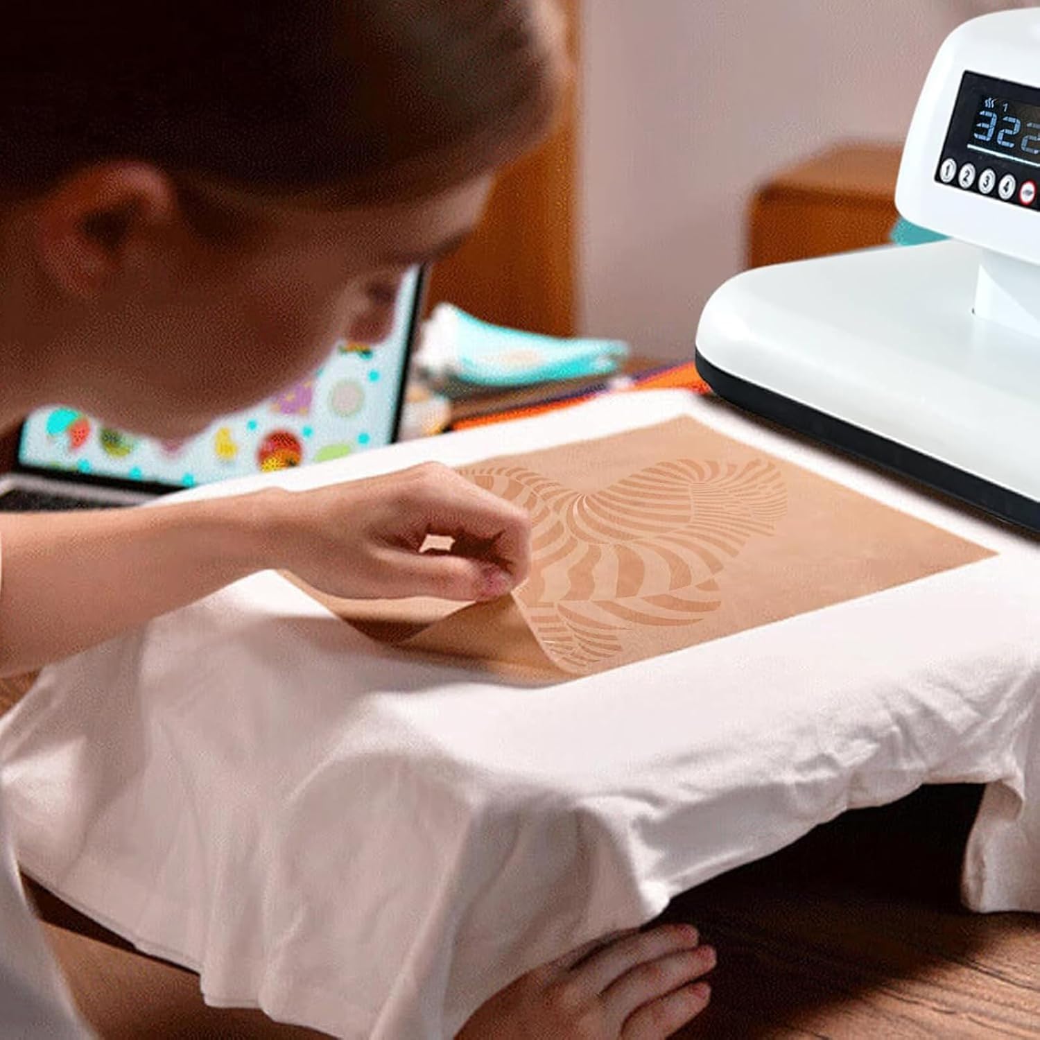 Pressa di calore elettrica, 1600 W, 38 x 38 cm, trasferimento professionale con schermo LCD, 4 modalità di memoria, temperatura regolabile 0-250 ℃ per magliette, tappetini, borse