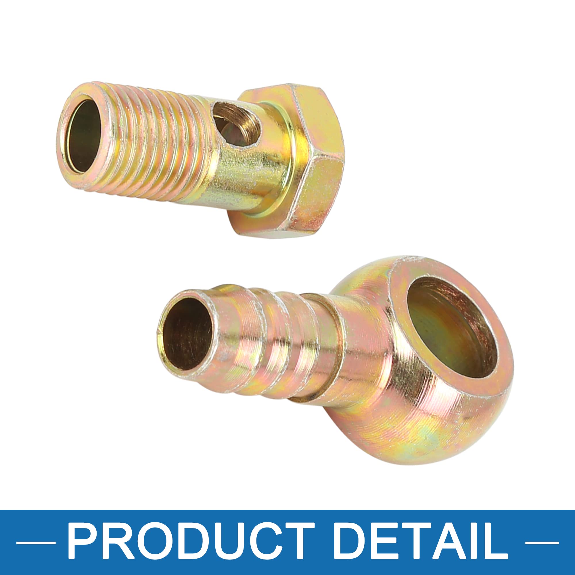 Set 2 Raccordi Banjo Per Tubi Flessibili Auto - Diametro 14mm, Filettatura M14x1.5, Per Impianto Frenante - Foto 2