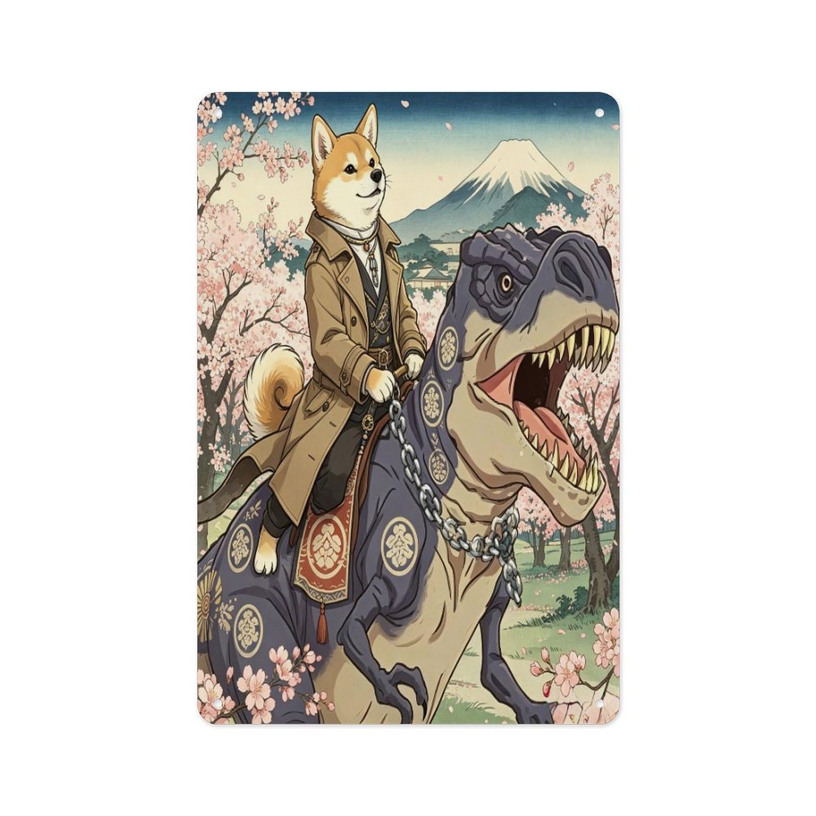 Fekiloot Style Dog And Dinosaur Wall Decor Metal Signs Tin Signs Poster