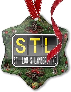 Christmas Ornament STL Airport Code for St. Louis - Lambert, MO