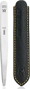 Diabetic Rounded Tweezers in Leather FINOX Surgical Stainless Steel Safety Round Tip tweezers for Facial Hair Remover Tweezers with easy grip -Eyebrow Plucking Tweezer -Eyebrow Plucker -German, 4404