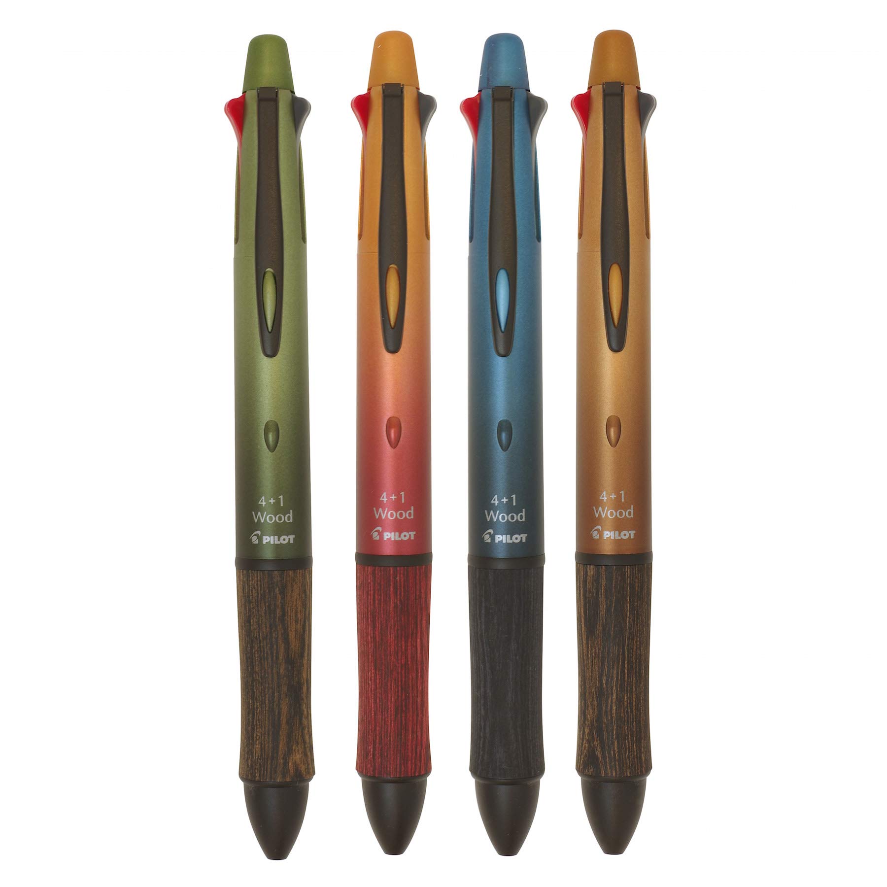 Amazon | PILOT 限定 4+1ウッド/Wood 【グラデーションレッド】多機能 
